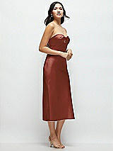 Side View Thumbnail - Auburn Moon Strapless Bow-Bandeau Cutout Satin Midi Slip Dress