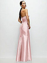 Side View Thumbnail - Ballet Pink Strapless Cuff Neckline Satin Trumpet Gown