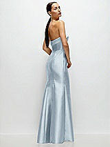 Side View Thumbnail - Mist Strapless Cuff Neckline Satin Trumpet Gown