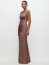 Side View Thumbnail - Sienna Sleeveless Cap Shoulder Crepe Maxi Dress with Trumpet Skirt