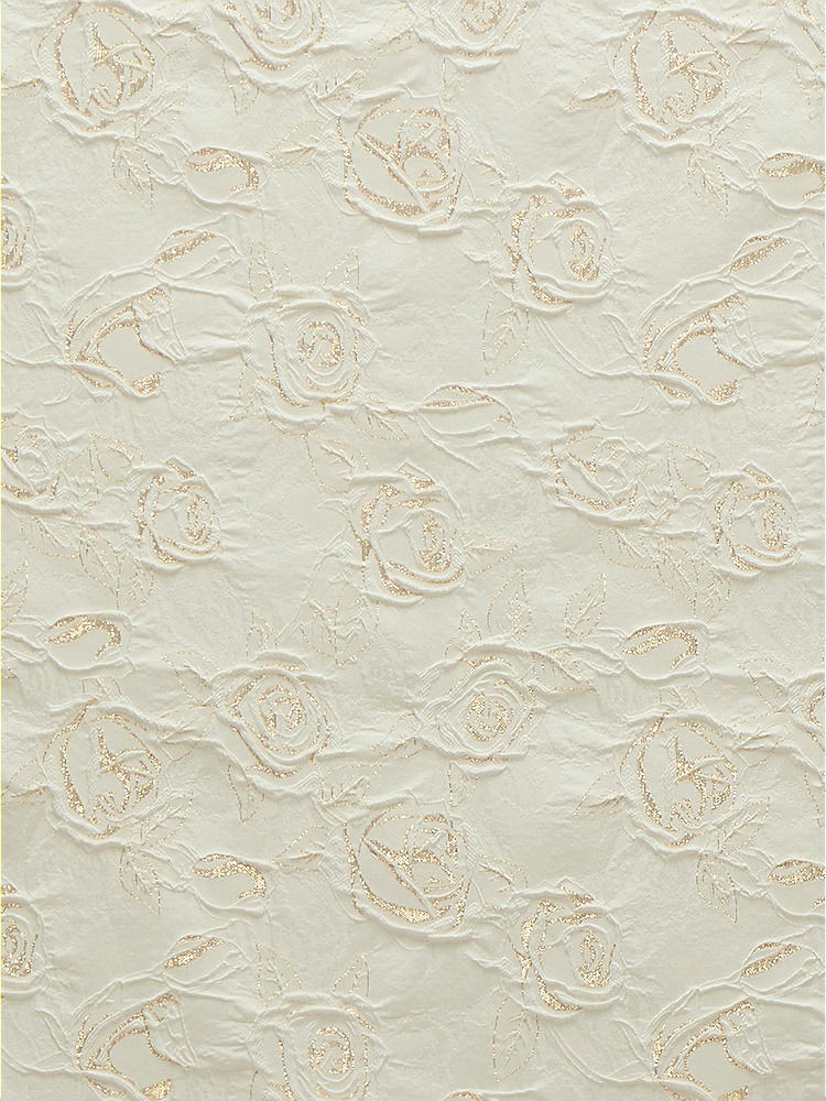 Front View - Ivory Gold Rosette Gilt Rosette Jacquard Fabric by the Yard