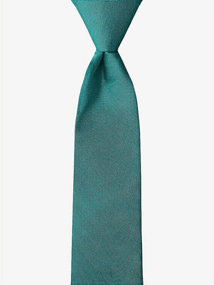 Front View - Jade Peau de Soie Boy's 14" Zip Necktie by After Six