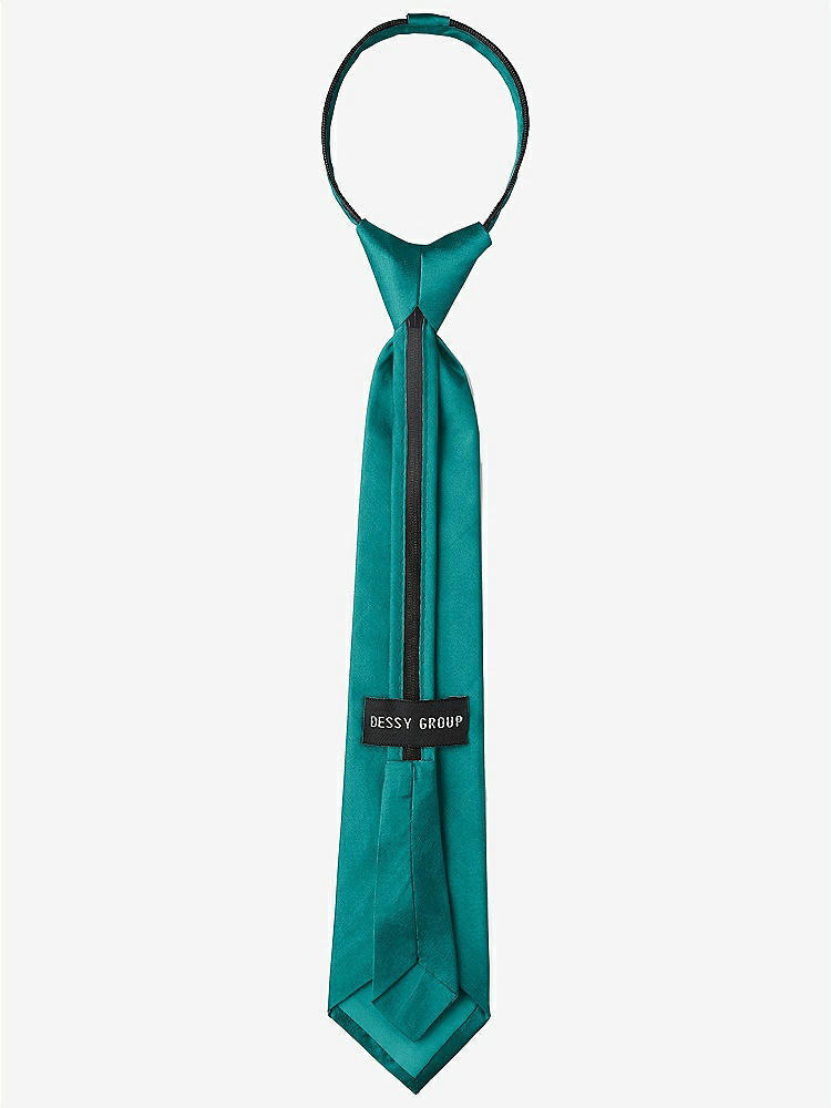 Back View - Jade Peau de Soie Boy's 14" Zip Necktie by After Six