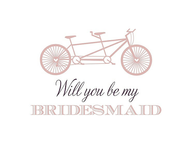 Front View - Rose & Aubergine Will You Be My Bridesmaid Card - Bike