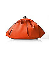 Front View Thumbnail - Tangerine Tango Gathered Satin Clutch