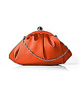 Rear View Thumbnail - Tangerine Tango Gathered Satin Clutch