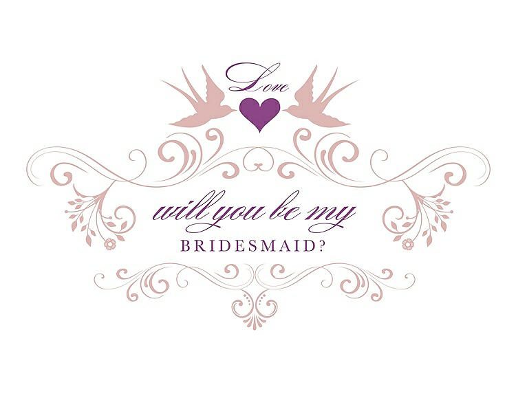 Front View - Rose & Orchid Will You Be My Bridesmaid Card - Classic