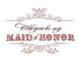 Front View Thumbnail - Rose & Perfect Coral Will You Be My Maid of Honor Card - Vintage