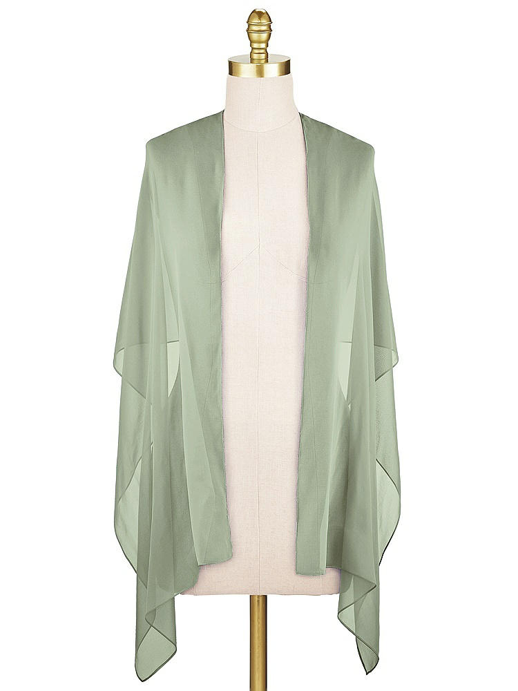 Front View - Sage Lux Chiffon Stole