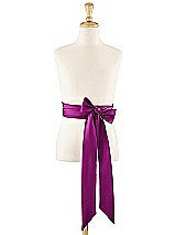 Front View Thumbnail - Persian Plum Matte Satin Flower Girl Sash