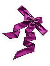 Rear View Thumbnail - Persian Plum Matte Satin Flower Girl Sash