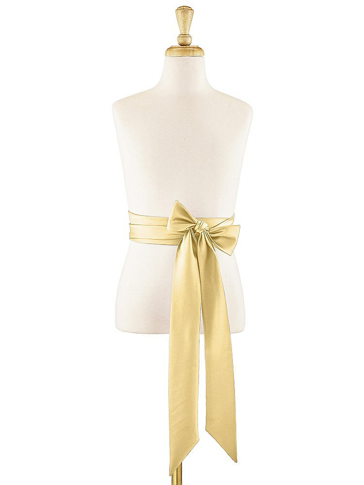 Front View - Buttercup Matte Satin Flower Girl Sash