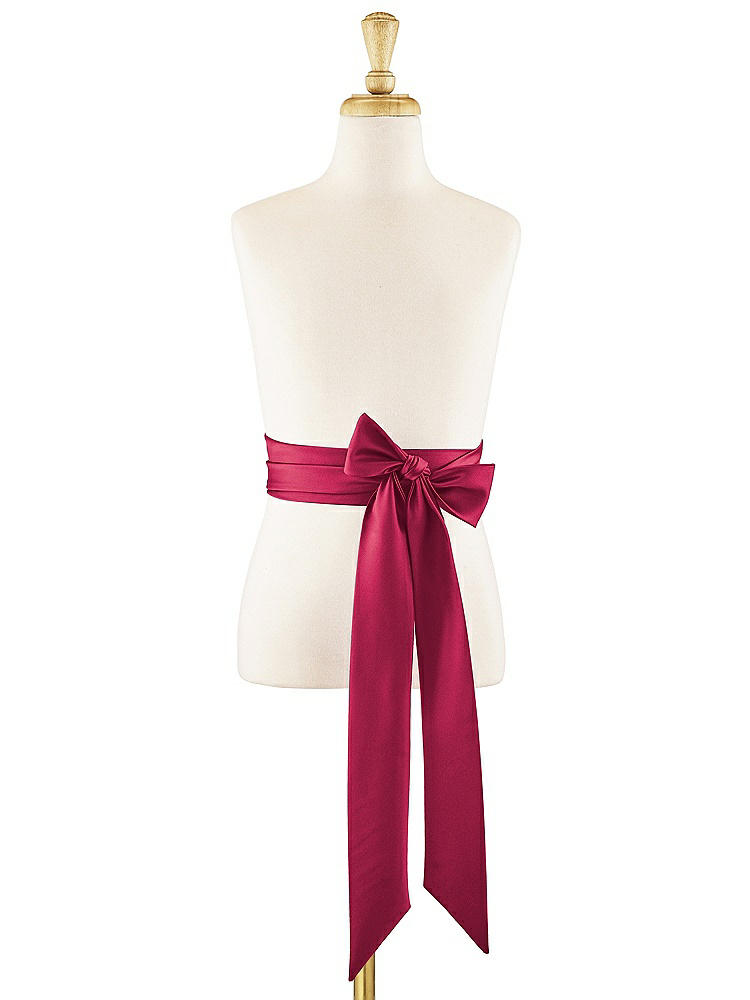 Front View - Valentine Matte Satin Flower Girl Sash