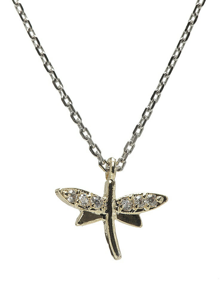 Front View - Gold Dragonfly Charm Necklace