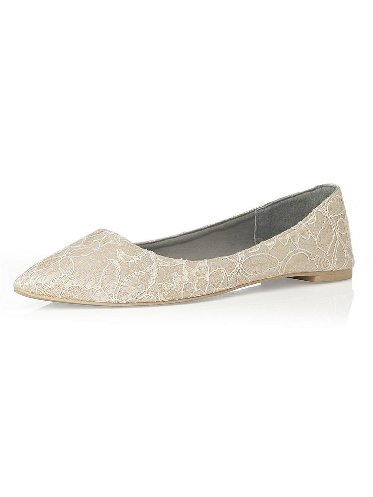 Back View - Gold Lace Bridal Ballet Wedding Flats