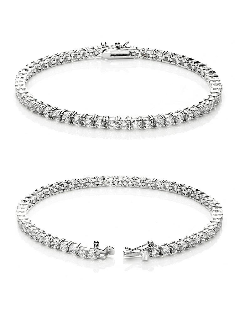 Front View - Cubic Zirconia CZ Tennis Bracelet