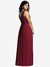 Alt View 2 Thumbnail - Burgundy Sleeveless Draped Chiffon Maxi Dress with Front Slit