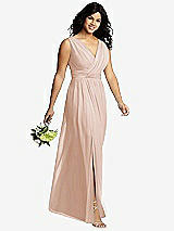 Alt View 4 Thumbnail - Cameo Sleeveless Draped Chiffon Maxi Dress with Front Slit