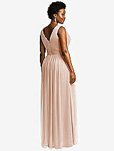 Rear View Thumbnail - Cameo Sleeveless Draped Chiffon Maxi Dress with Front Slit