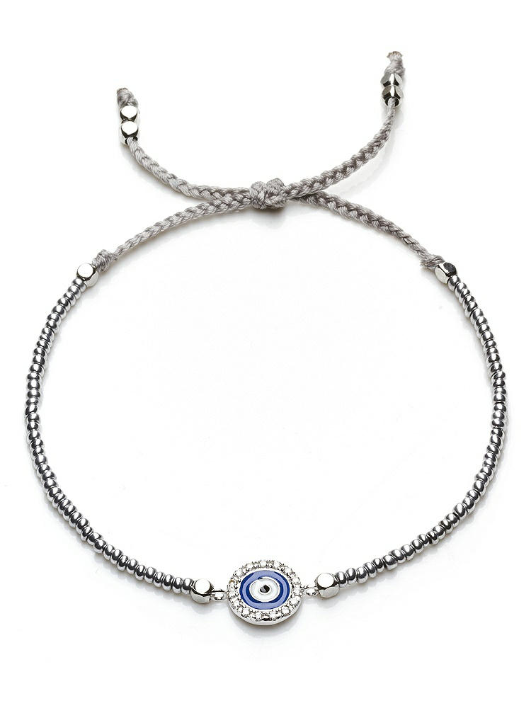 Front View - Clear Evil Eye Stackable Friendship Bracelet