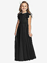 Front View Thumbnail - Black Flower Girl Dress FL4038