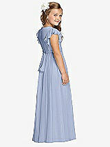 Rear View Thumbnail - Sky Blue Flower Girl Dress FL4038