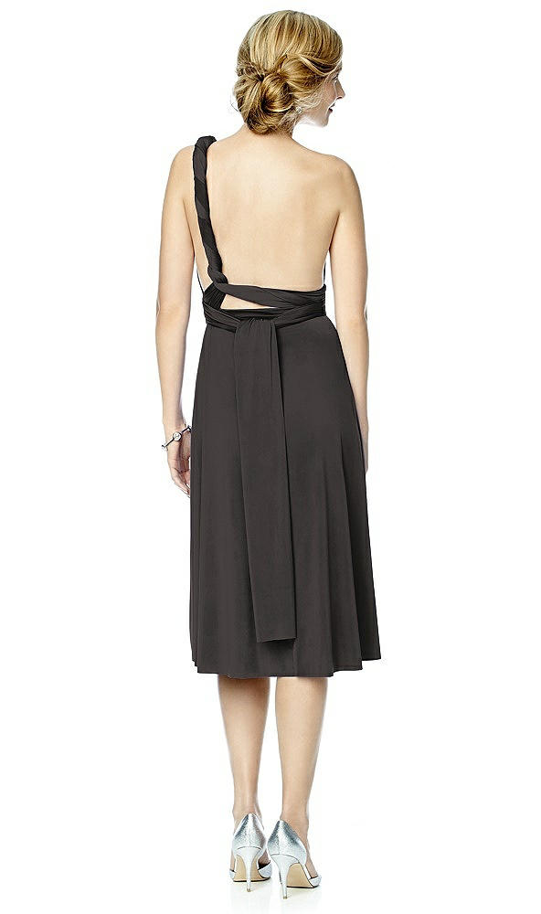 Back View - Graphite Twist Wrap Convertible Cocktail Dress