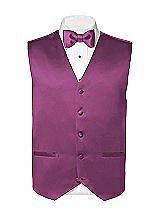 Rear View Thumbnail - Radiant Orchid Matte Satin Tuxedo Vests by After Six