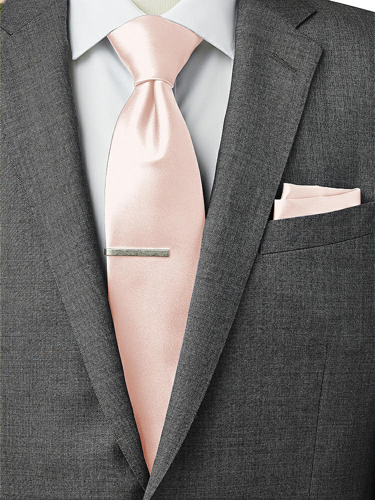 Back View - Blush Matte Satin Pocket Squares by After Six