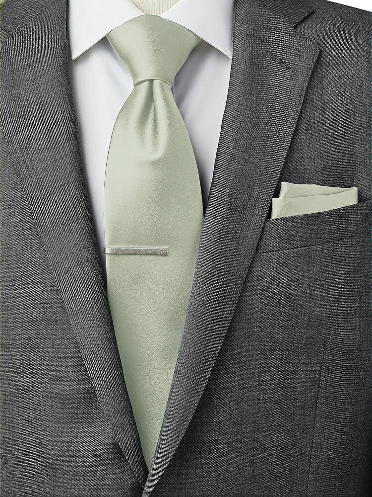 Back View - Celadon Matte Satin Pocket Squares by After Six