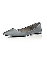 Rear View Thumbnail - Pewter Chelsea Satin Ballet Wedding Flats