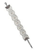 Front View Thumbnail - Silver French Metallic Lace Bracelet