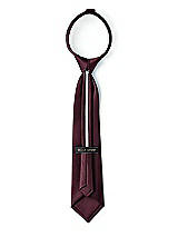 Rear View Thumbnail - Bordeaux Matte Satin Boy's 14" Zip Necktie by After Six