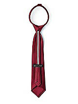 Rear View Thumbnail - Burgundy Matte Satin Boy's 14" Zip Necktie by After Six