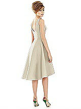 Alt View 2 Thumbnail - Champagne Bateau Neck Satin High Low Cocktail Dress