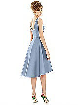 Alt View 2 Thumbnail - Cloudy Bateau Neck Satin High Low Cocktail Dress