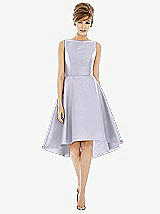 Alt View 1 Thumbnail - Silver Dove Bateau Neck Satin High Low Cocktail Dress