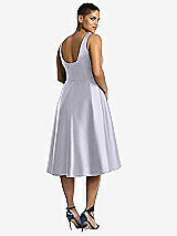 Rear View Thumbnail - Silver Dove Bateau Neck Satin High Low Cocktail Dress