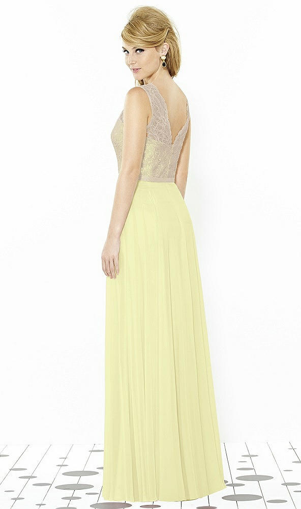 Back View - Butter Yellow & Cameo After Six Bridesmaid Dress 6715