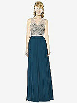 Front View Thumbnail - Atlantic Blue & Cameo After Six Bridesmaid Dress 6715