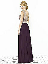 Rear View Thumbnail - Aubergine & Cameo After Six Bridesmaid Dress 6715