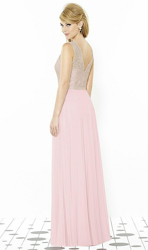 Back View - Ballet Pink & Cameo After Six Bridesmaid Dress 6715