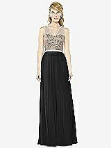 Front View Thumbnail - Black & Cameo After Six Bridesmaid Dress 6715