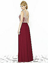 Rear View Thumbnail - Burgundy & Cameo After Six Bridesmaid Dress 6715