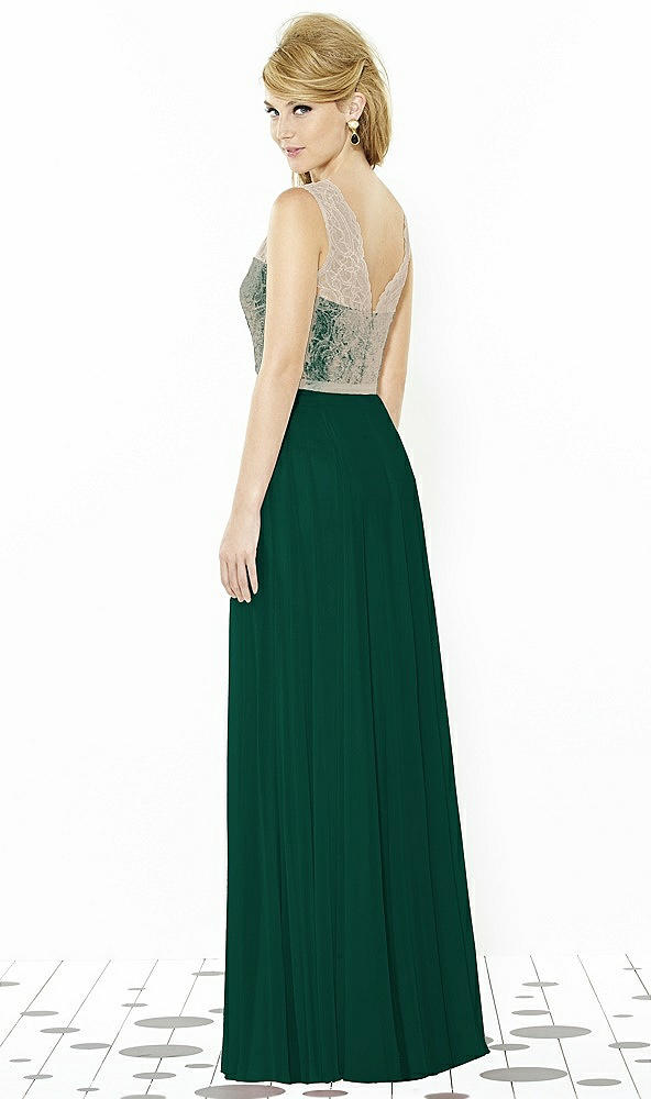 Back View - Hunter Green & Cameo After Six Bridesmaid Dress 6715