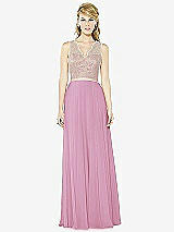 Front View Thumbnail - Powder Pink & Cameo After Six Bridesmaid Dress 6715