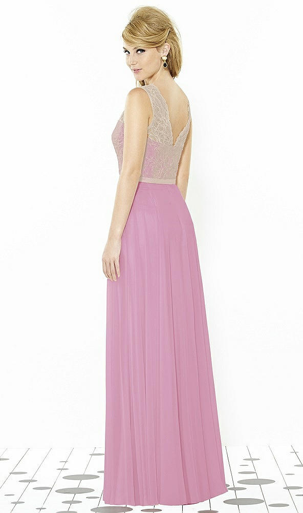 Back View - Powder Pink & Cameo After Six Bridesmaid Dress 6715