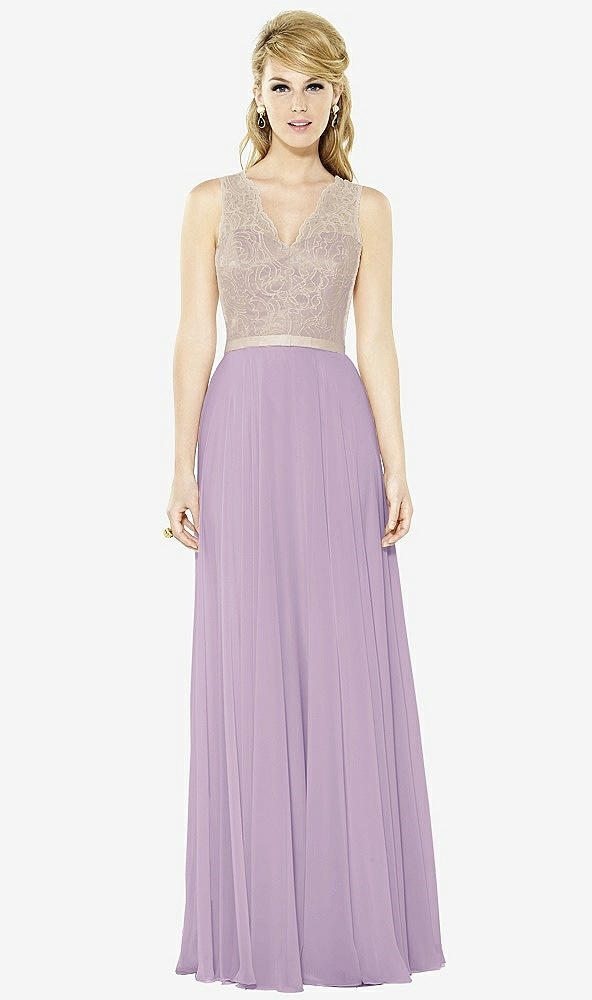 Front View - Pale Purple & Cameo After Six Bridesmaid Dress 6715