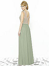 Rear View Thumbnail - Sage & Cameo After Six Bridesmaid Dress 6715