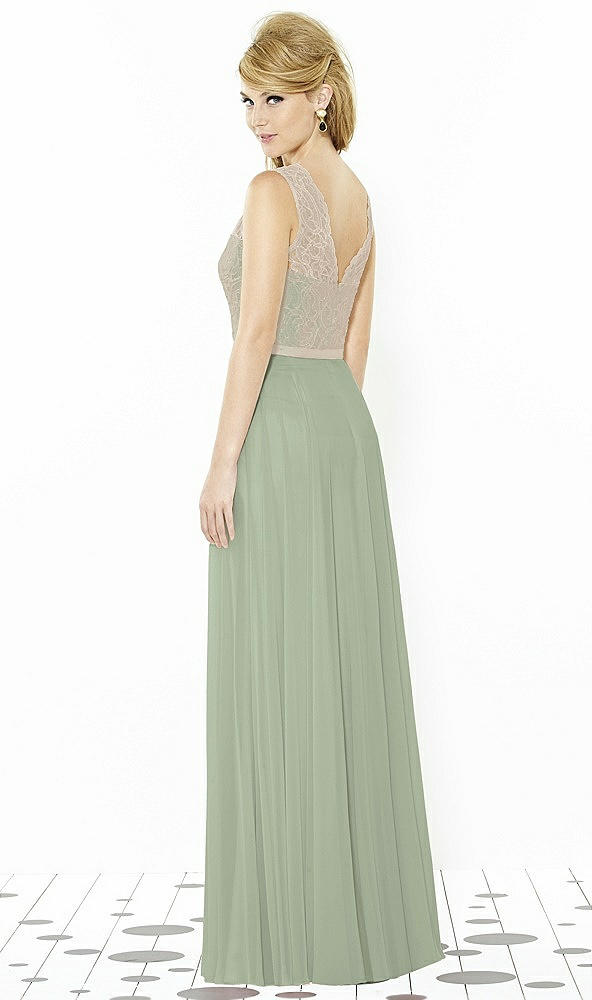 Back View - Sage & Cameo After Six Bridesmaid Dress 6715